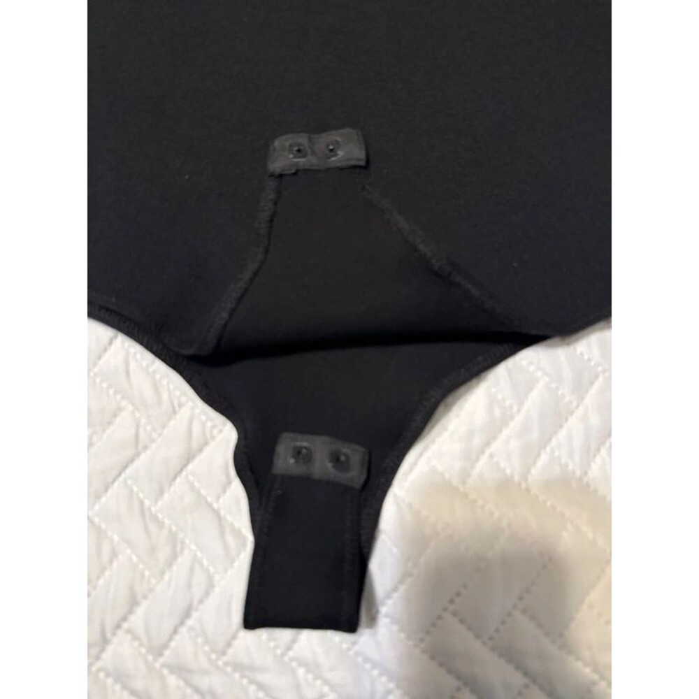 Black Bodysuit Tank Top Semi Stretch - Picture 2 of 6